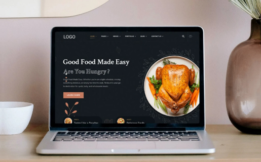 Website for a restaurant or cafe