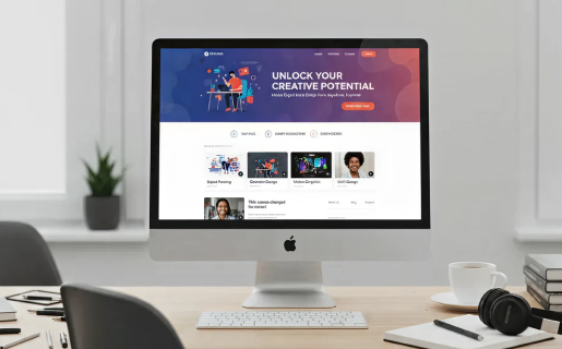 Landing page for an online course