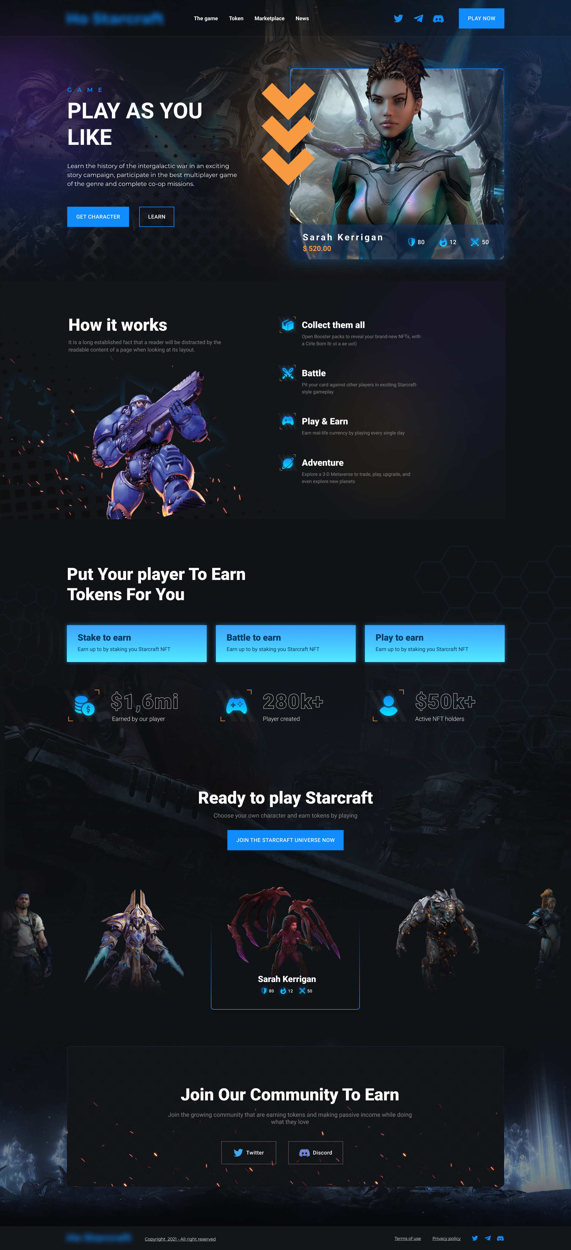 Play-to-earn NFT game